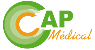 Logo de Cap Médical en couleur verte et orange.